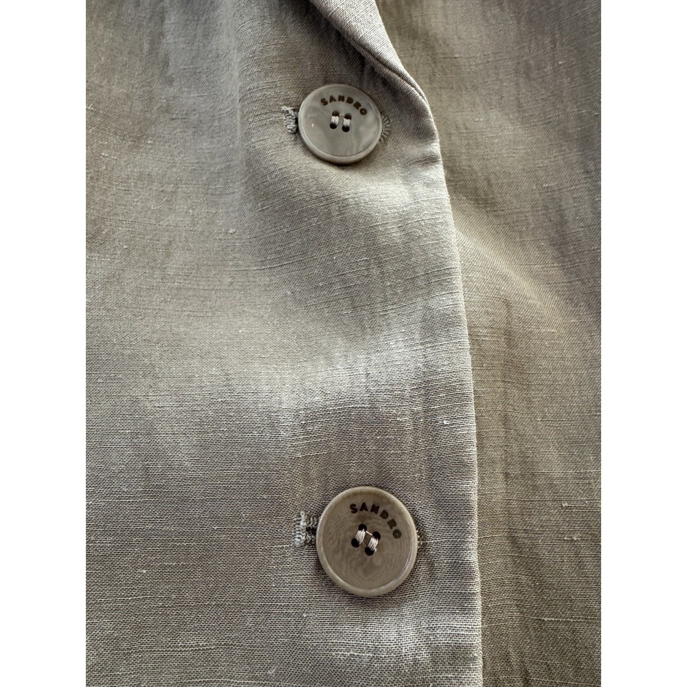 Sandro Sub Linen Blend Blazer Women's Terre Size 36 FR Us 4 Small - Picture 5 of 13